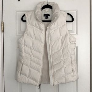 Lands End white Puffer Vest
